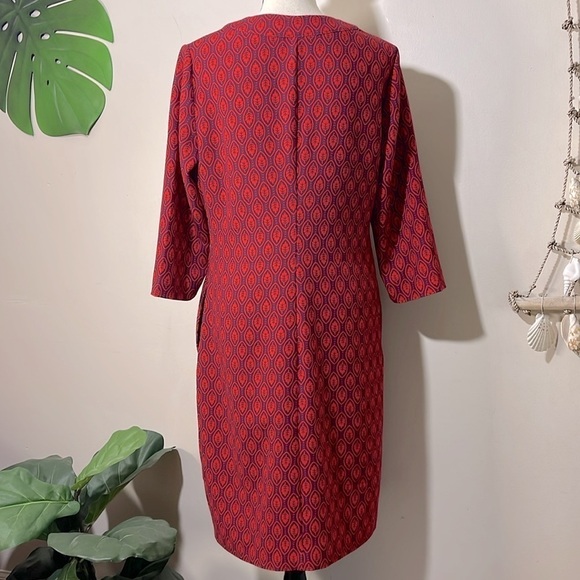 Boden Easy Notch Neck Mini Shift Dress in Red size 8 - Picture 10 of 14
